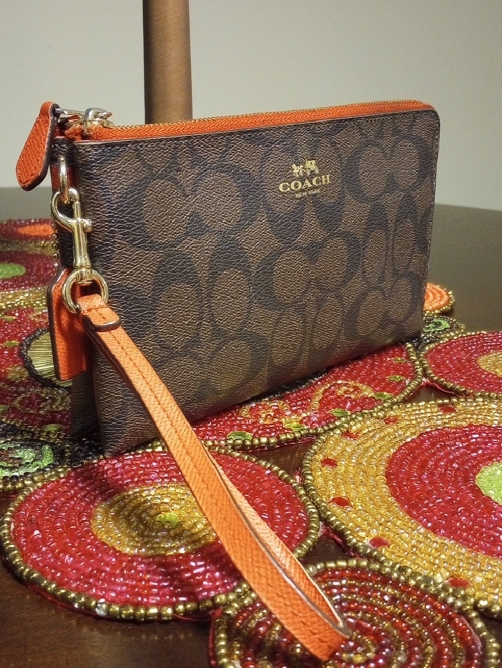 Coach Signature Double Zip Wallet